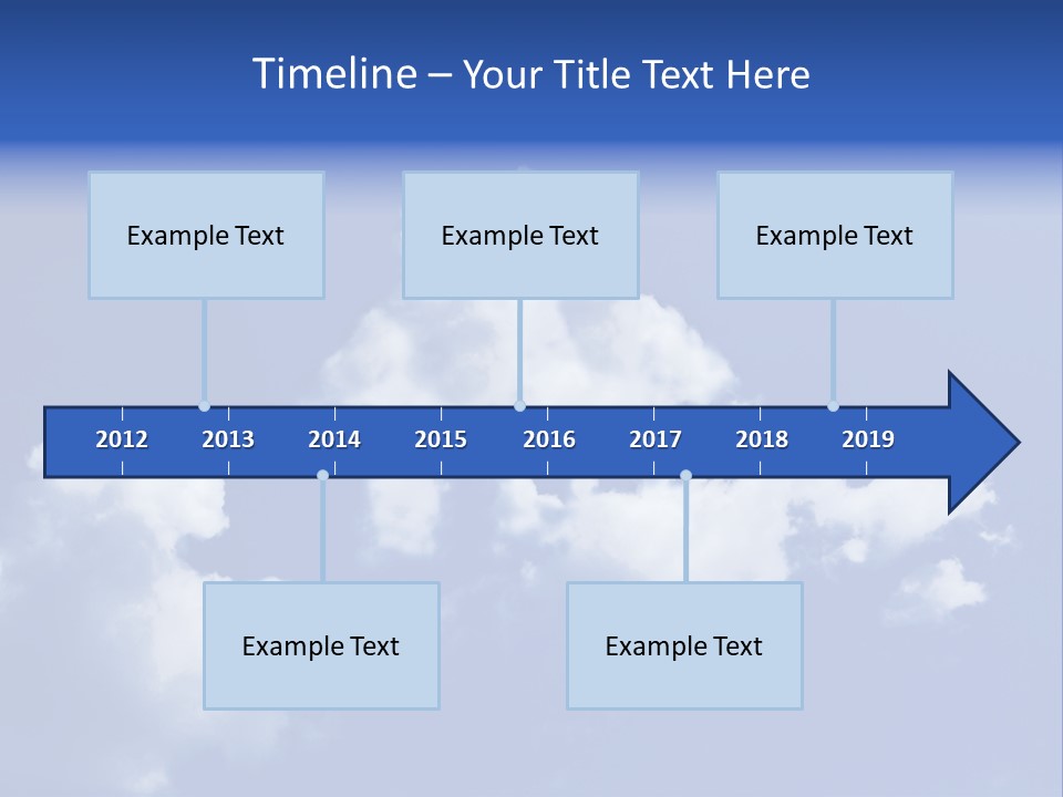 A Blue Sky With Clouds In The Shape Of A House PowerPoint Template