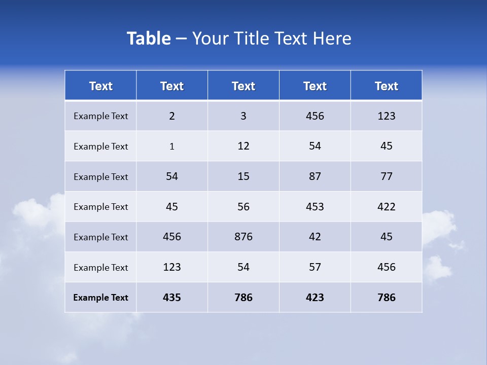 A Blue Sky With Clouds In The Shape Of A House PowerPoint Template