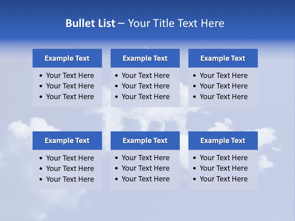 A Blue Sky With Clouds In The Shape Of A House PowerPoint Template