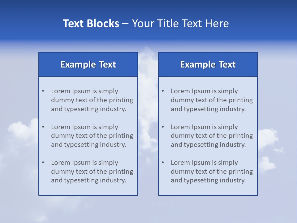 A Blue Sky With Clouds In The Shape Of A House PowerPoint Template