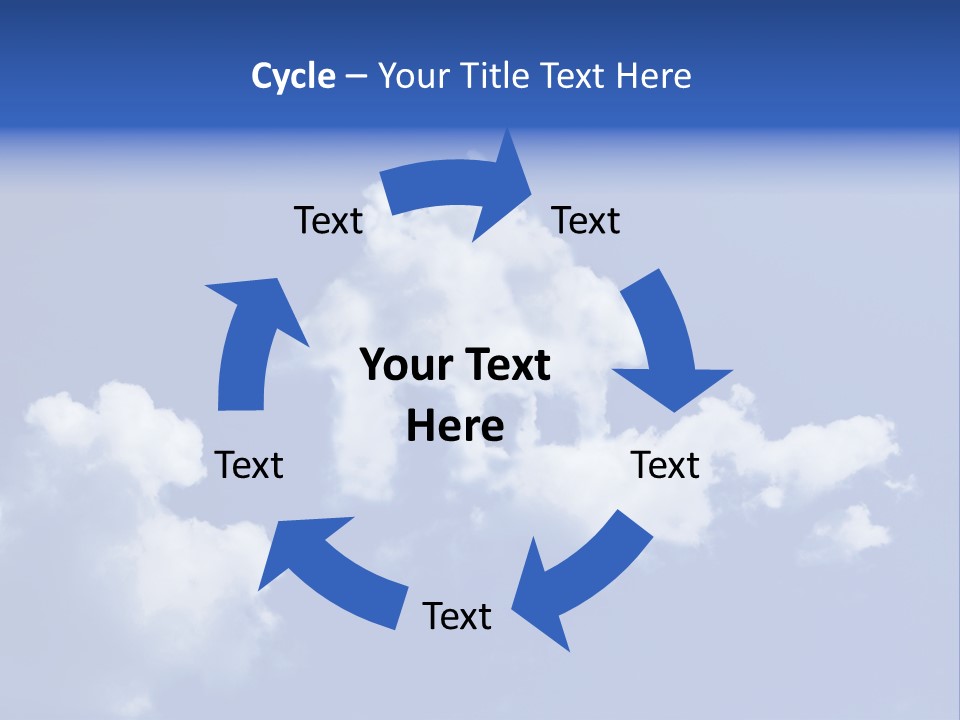 A Blue Sky With Clouds In The Shape Of A House PowerPoint Template