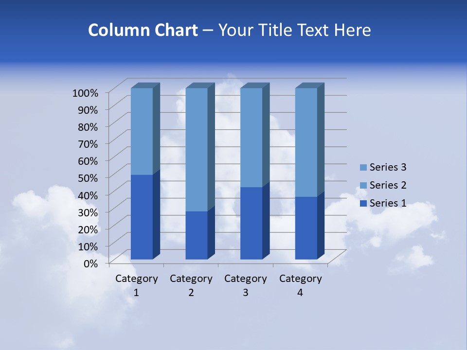 A Blue Sky With Clouds In The Shape Of A House PowerPoint Template