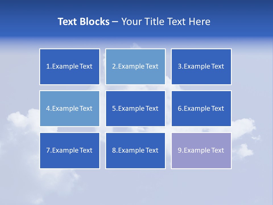 A Blue Sky With Clouds In The Shape Of A House PowerPoint Template