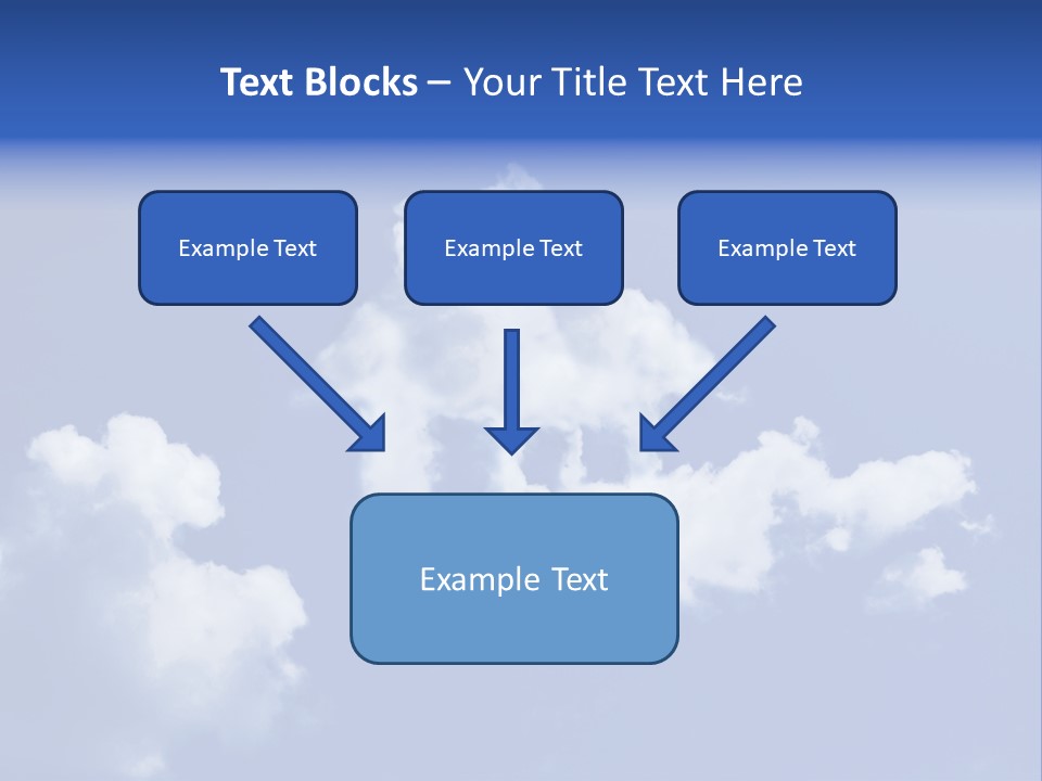 A Blue Sky With Clouds In The Shape Of A House PowerPoint Template