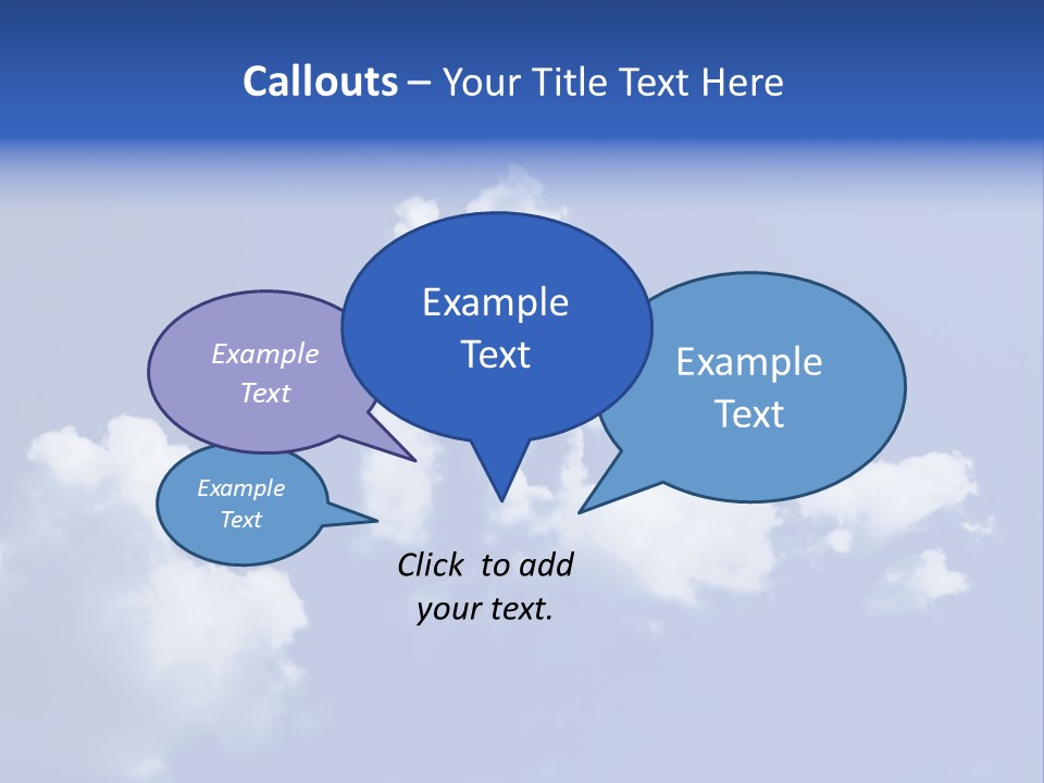 A Blue Sky With Clouds In The Shape Of A House PowerPoint Template