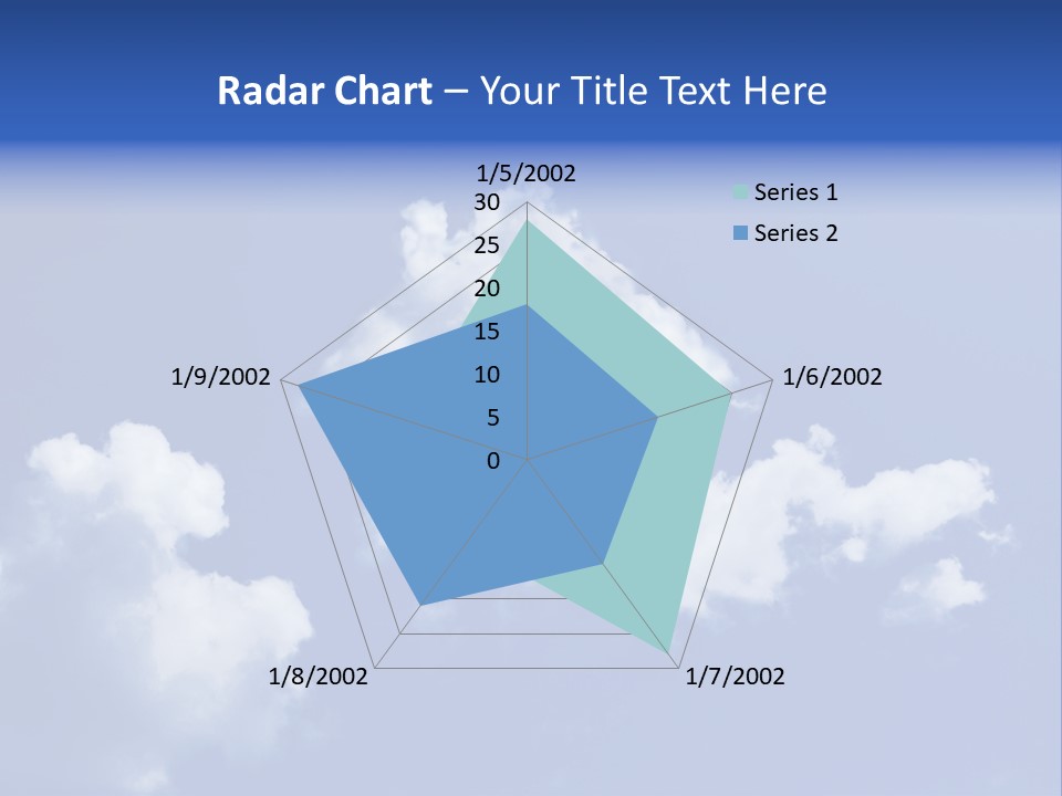 A Blue Sky With Clouds In The Shape Of A House PowerPoint Template