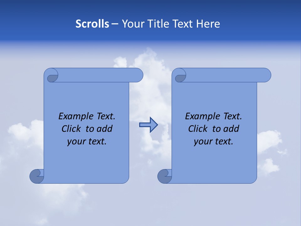 A Blue Sky With Clouds In The Shape Of A House PowerPoint Template