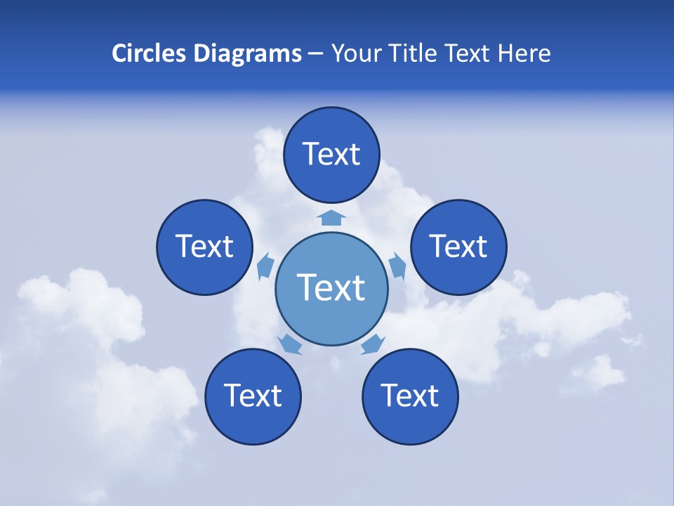 A Blue Sky With Clouds In The Shape Of A House PowerPoint Template