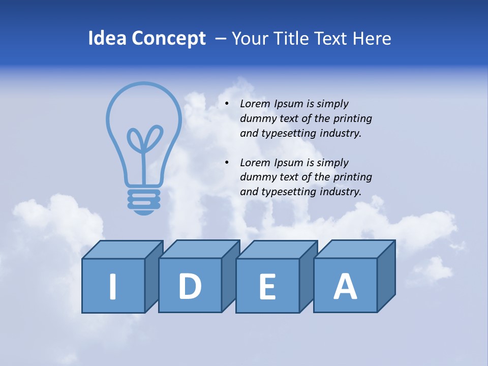 A Blue Sky With Clouds In The Shape Of A House PowerPoint Template