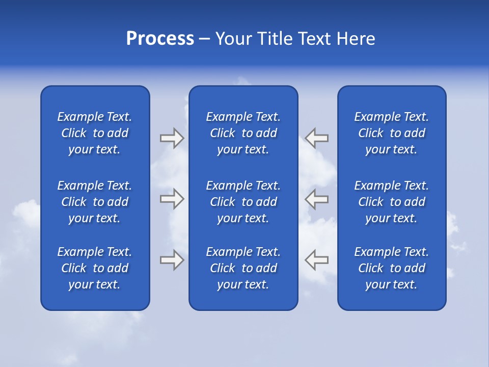 A Blue Sky With Clouds In The Shape Of A House PowerPoint Template