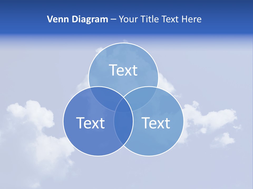 A Blue Sky With Clouds In The Shape Of A House PowerPoint Template