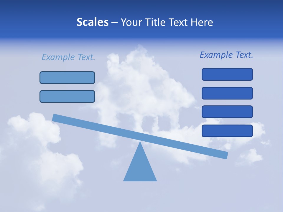 A Blue Sky With Clouds In The Shape Of A House PowerPoint Template
