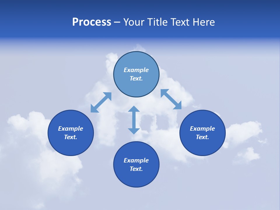 A Blue Sky With Clouds In The Shape Of A House PowerPoint Template
