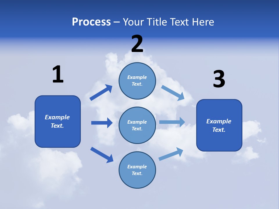 A Blue Sky With Clouds In The Shape Of A House PowerPoint Template