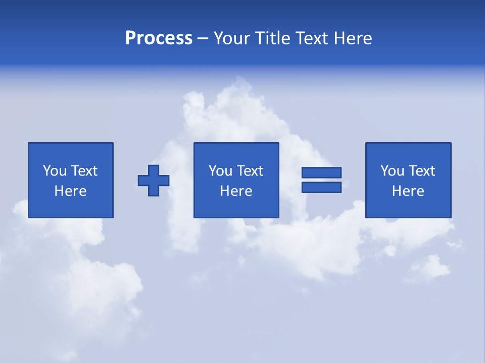 A Blue Sky With Clouds In The Shape Of A House PowerPoint Template