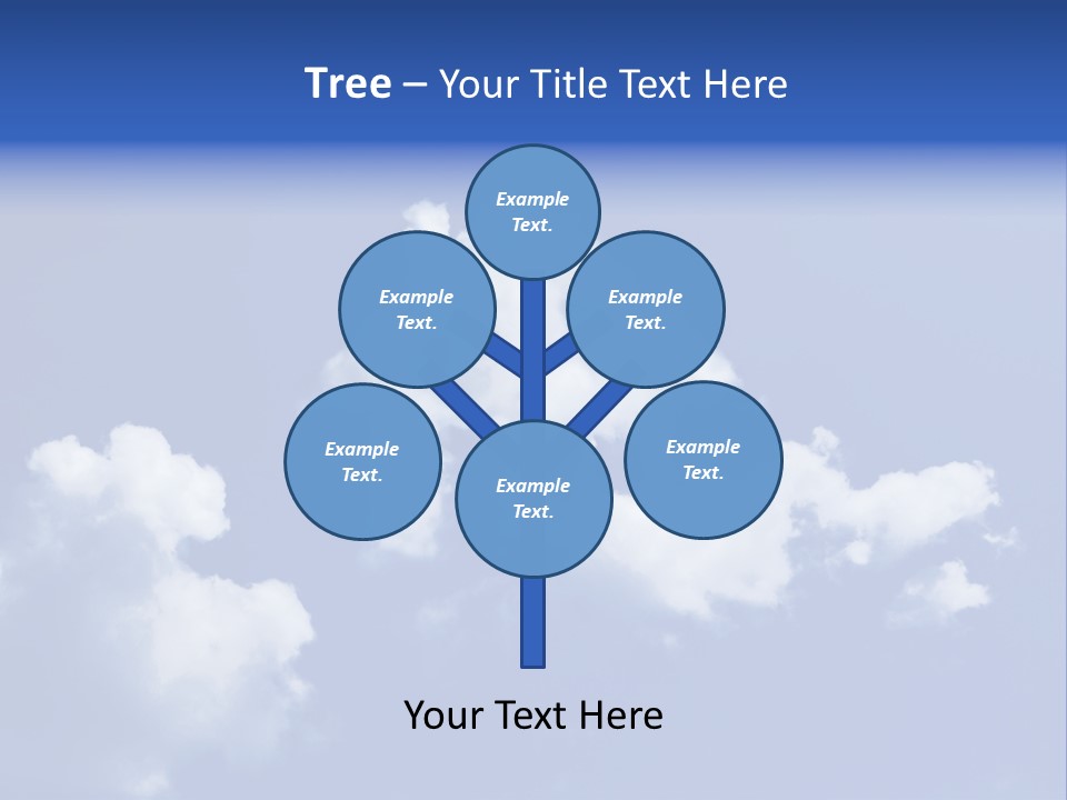 A Blue Sky With Clouds In The Shape Of A House PowerPoint Template