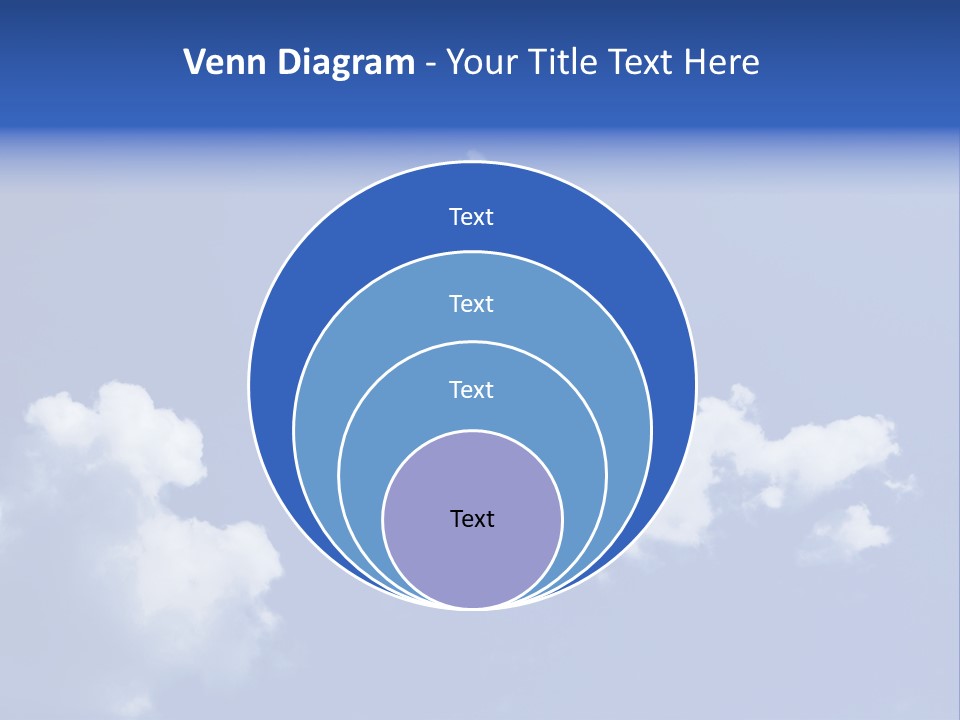 A Blue Sky With Clouds In The Shape Of A House PowerPoint Template