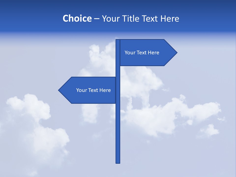 A Blue Sky With Clouds In The Shape Of A House PowerPoint Template