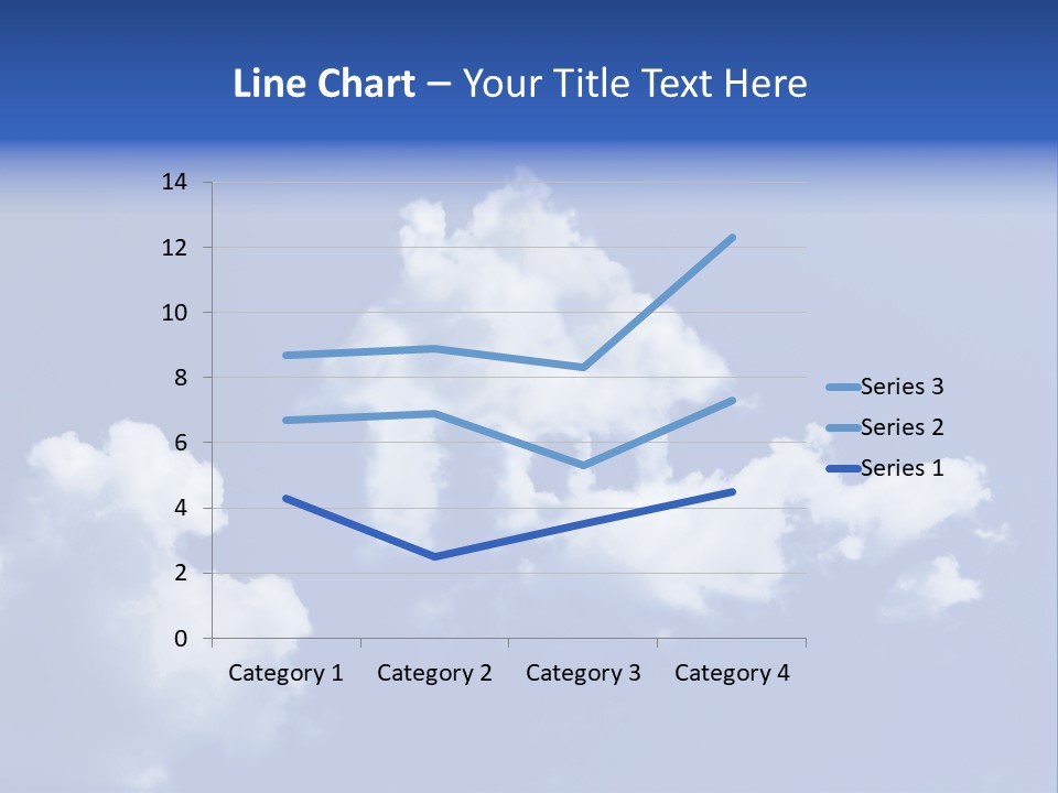 A Blue Sky With Clouds In The Shape Of A House PowerPoint Template