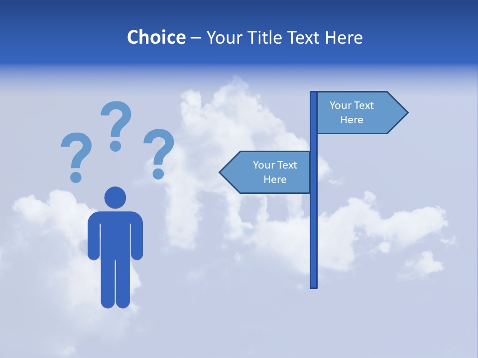 A Blue Sky With Clouds In The Shape Of A House PowerPoint Template