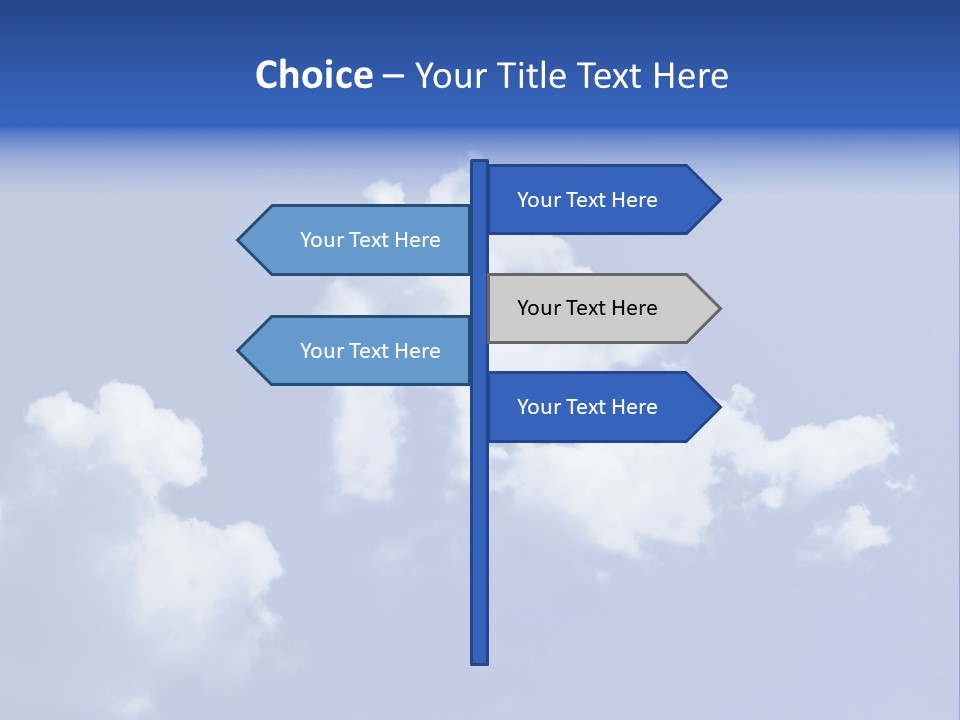 A Blue Sky With Clouds In The Shape Of A House PowerPoint Template