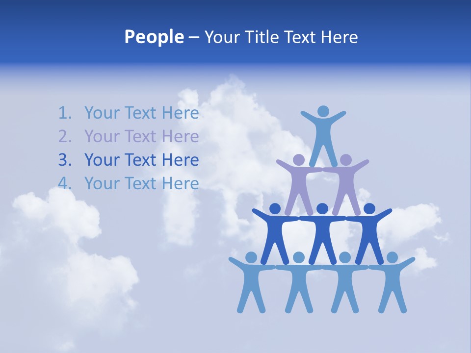 A Blue Sky With Clouds In The Shape Of A House PowerPoint Template