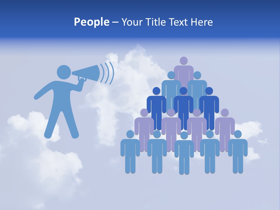 A Blue Sky With Clouds In The Shape Of A House PowerPoint Template