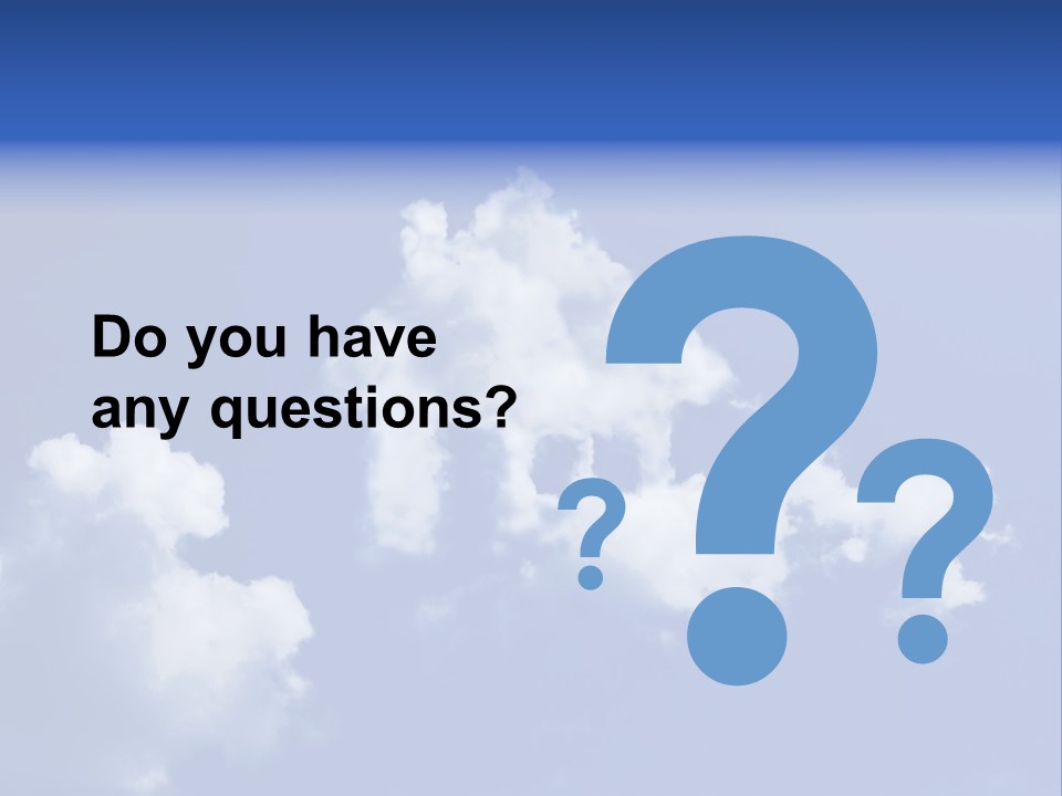 A Blue Sky With Clouds In The Shape Of A House PowerPoint Template