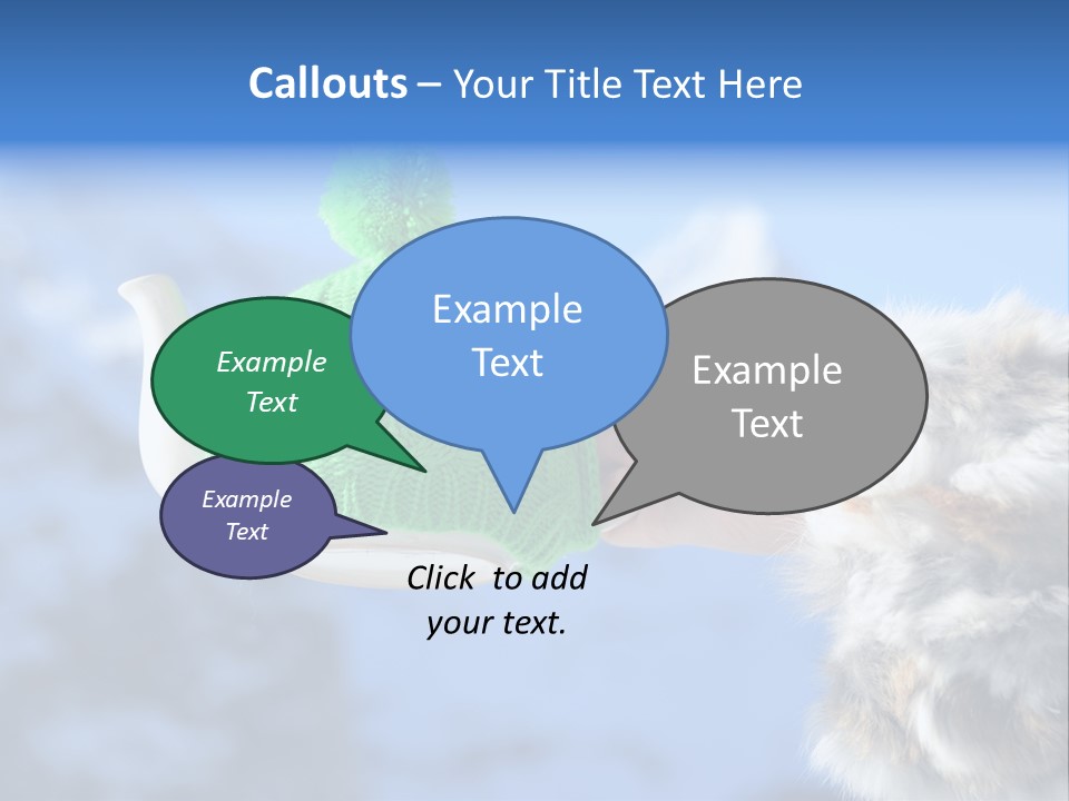 A Person Holding A Teapot With A Green Knitted Hat On It PowerPoint Template