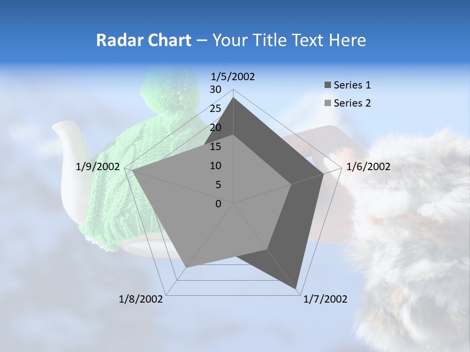 A Person Holding A Teapot With A Green Knitted Hat On It PowerPoint Template