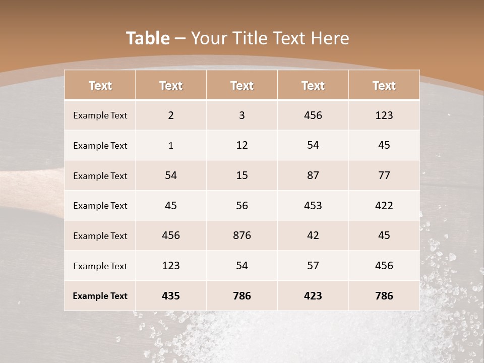 Different Natural Table PowerPoint Template