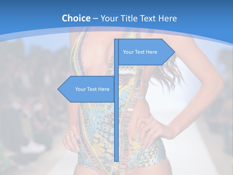 A Woman In A Swimsuit On A Runway PowerPoint Template