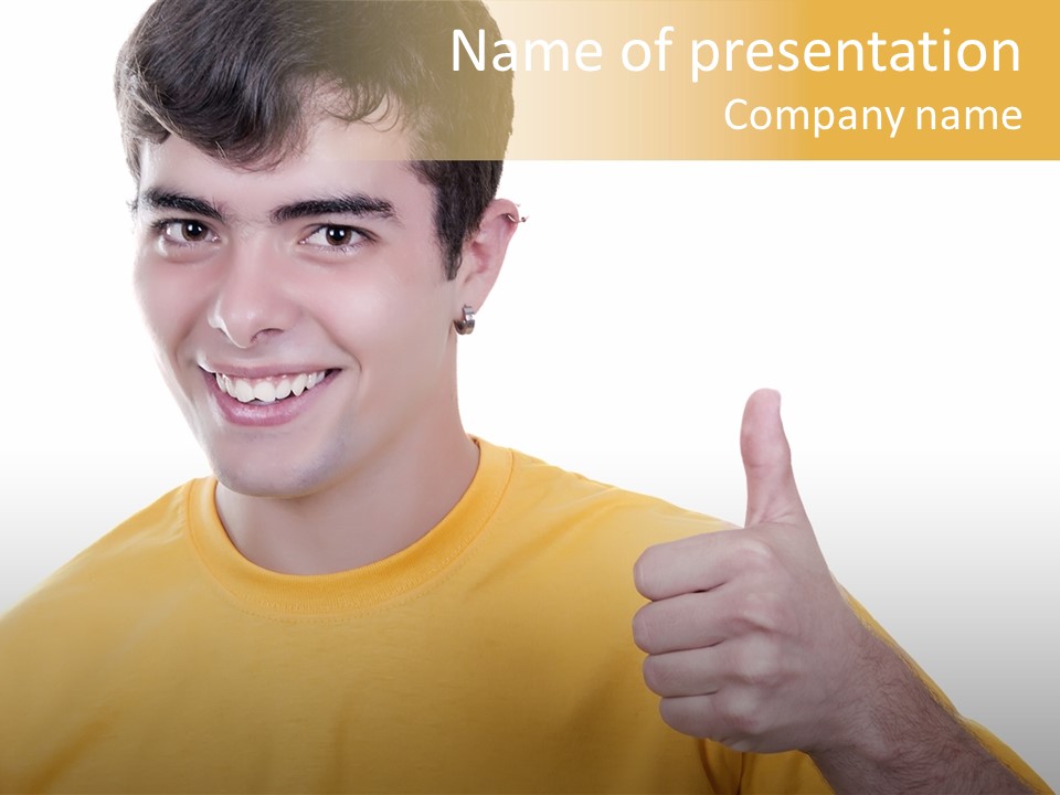 Male Winner Young PowerPoint Template