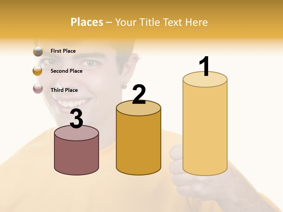 Male Winner Young PowerPoint Template