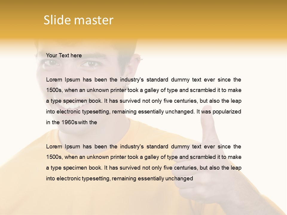 Male Winner Young PowerPoint Template