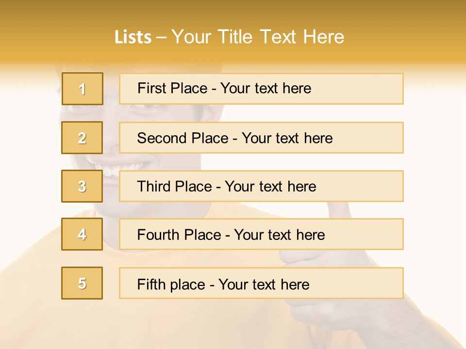Male Winner Young PowerPoint Template