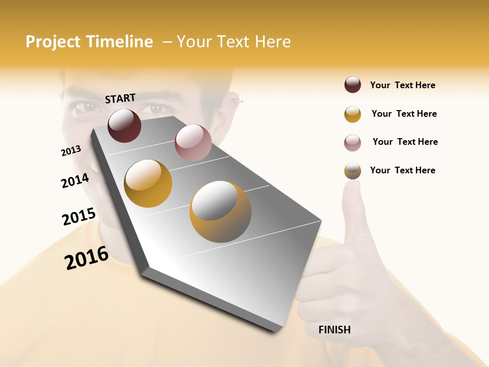 Male Winner Young PowerPoint Template