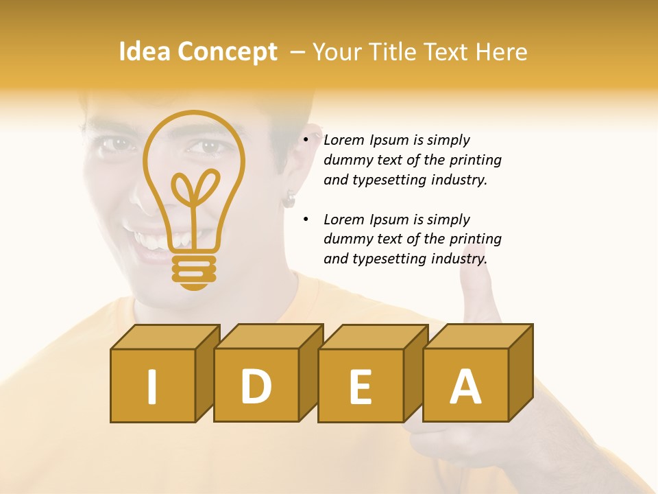 Male Winner Young PowerPoint Template