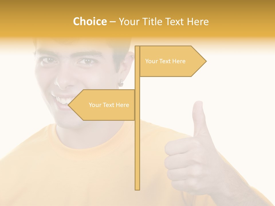 Male Winner Young PowerPoint Template
