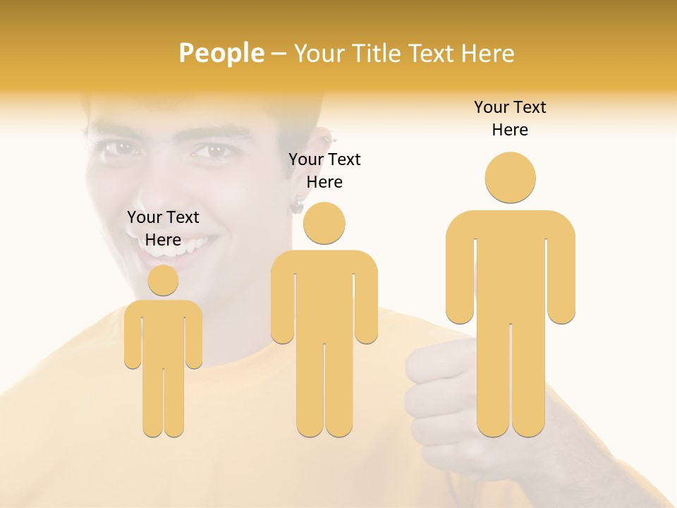 Male Winner Young PowerPoint Template