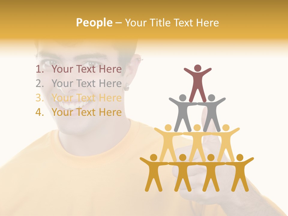 Male Winner Young PowerPoint Template