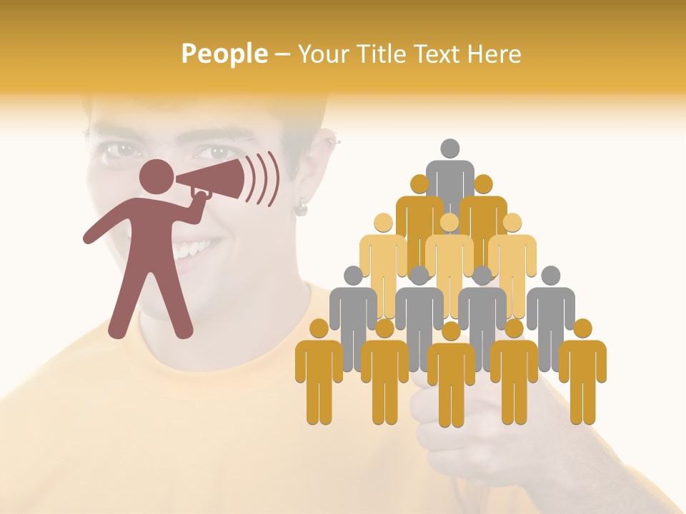 Male Winner Young PowerPoint Template