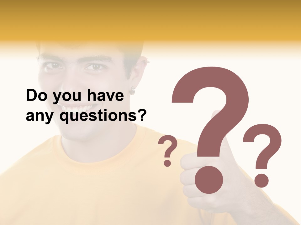 Male Winner Young PowerPoint Template