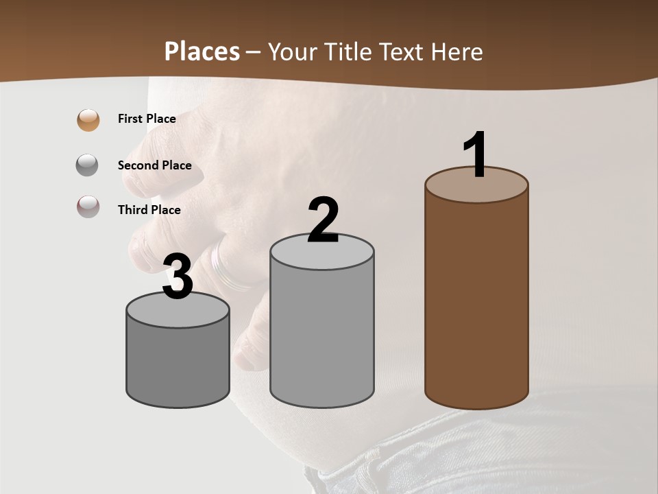 A Man Is Holding His Belly In His Jeans PowerPoint Template