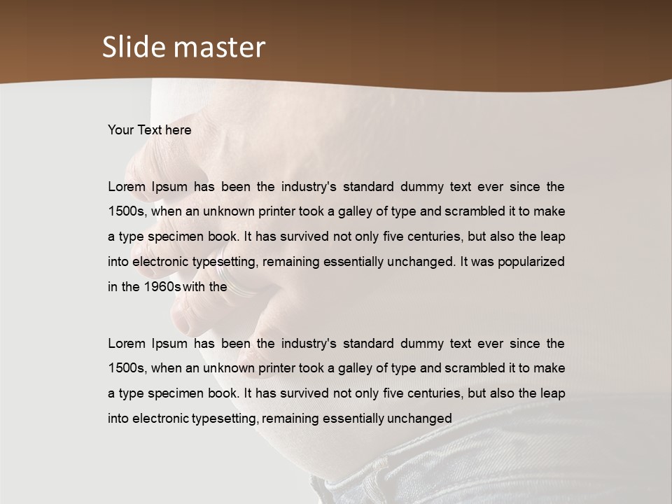 A Man Is Holding His Belly In His Jeans PowerPoint Template