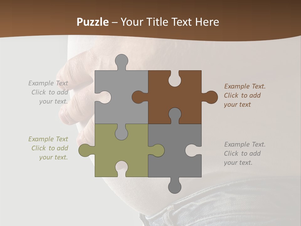 A Man Is Holding His Belly In His Jeans PowerPoint Template