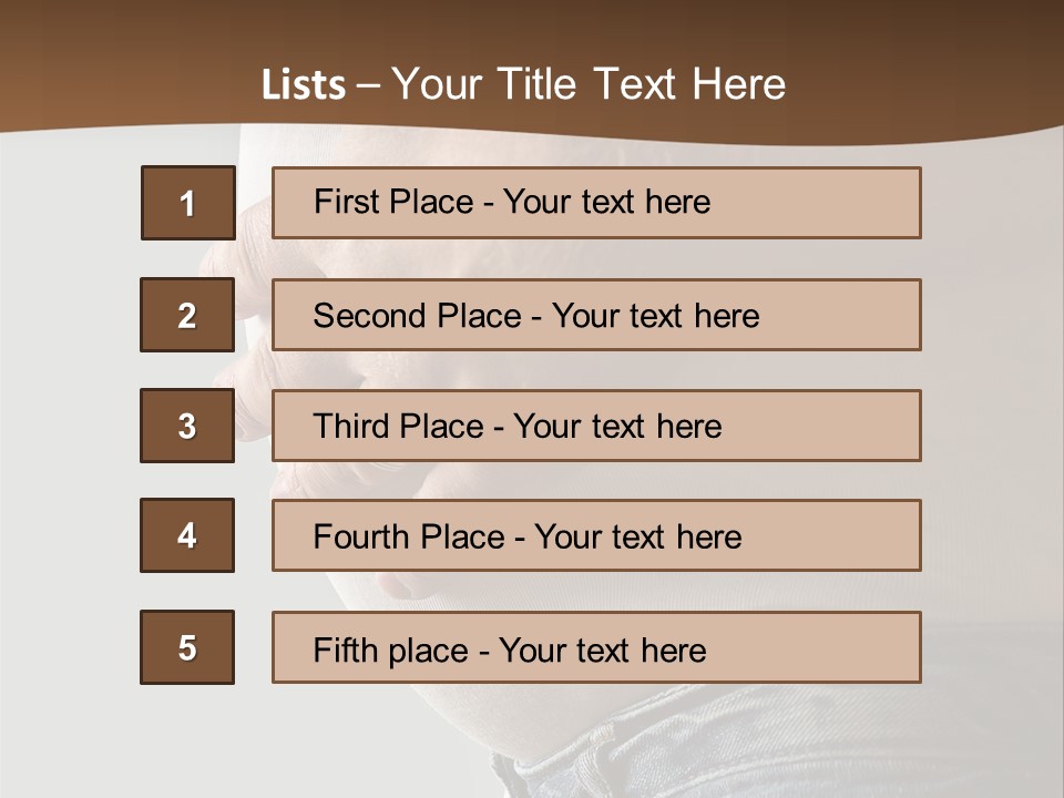 A Man Is Holding His Belly In His Jeans PowerPoint Template