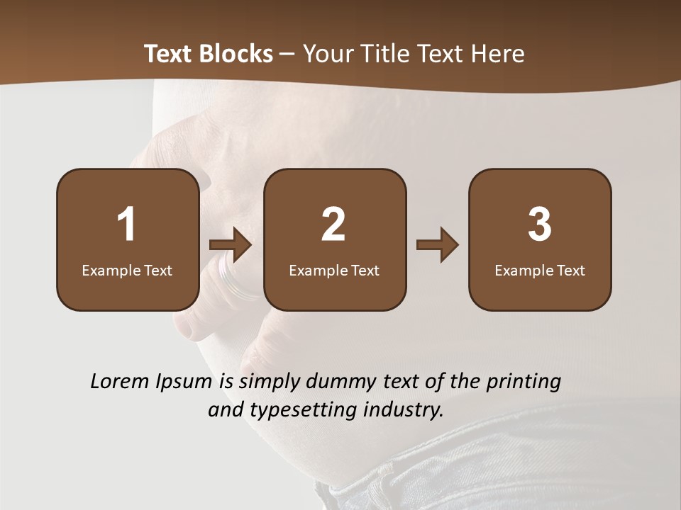 A Man Is Holding His Belly In His Jeans PowerPoint Template