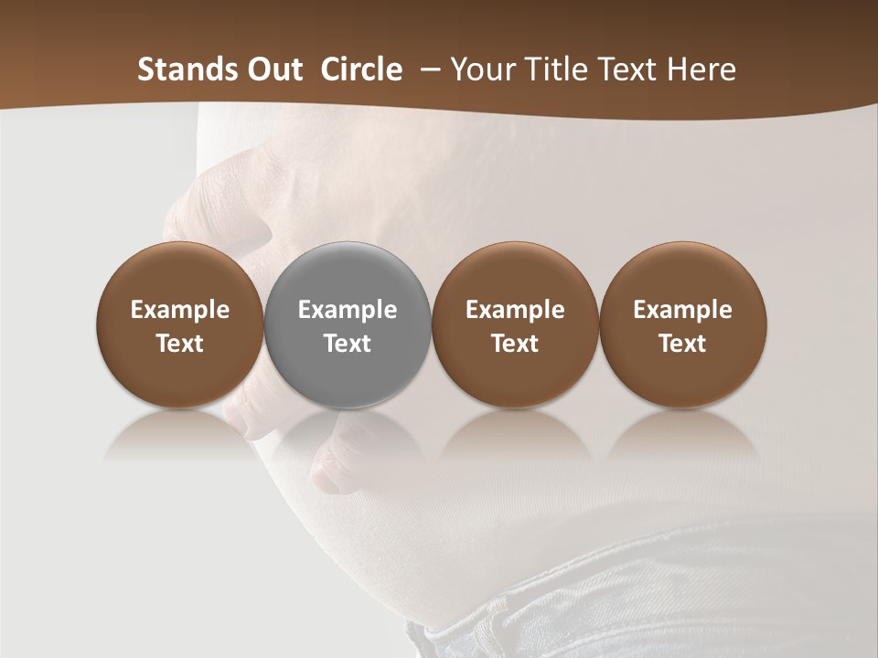 A Man Is Holding His Belly In His Jeans PowerPoint Template