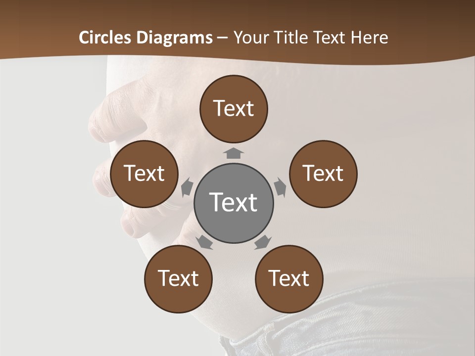 A Man Is Holding His Belly In His Jeans PowerPoint Template